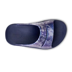 'OOFOS' Women's OOahh Slide Limited Edition - Navy / Silver / Silver Snake -Dansko Shop 1103NVYSILSNK shot6 1024x1024@2x