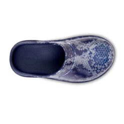 'OOFOS' Women's OOcloog Clog Limited Edition - Navy / Silver Snake -Dansko Shop 1203NVYSILSNK shot6 1024x1024@2x