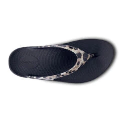'OOFOS' Women's OOlala Thong Limited Edition - Black / Cheetah -Dansko Shop 1403BLKCHEET shot6 1024x1024@2x