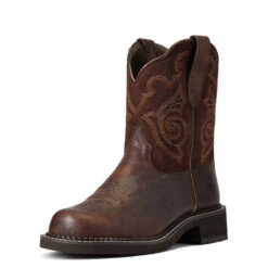 'Ariat' Women's 8" Fatbaby Heritage Tess Western Round Toe - Forest Brown / Jamocha 14 'Ariat' Women's 8" Fatbaby Heritage Tess Western Round Toe - Forest Brown / Jamocha -Dansko Shop S22 WMS WEST 10040264 3 4 front 1024x1024@2x